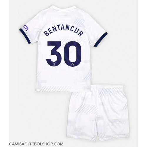 Camisa de time de futebol Tottenham Hotspur Rodrigo Bentancur #30 Replicas 1º Equipamento Infantil 2023-24 Manga Curta (+ Calças curtas)